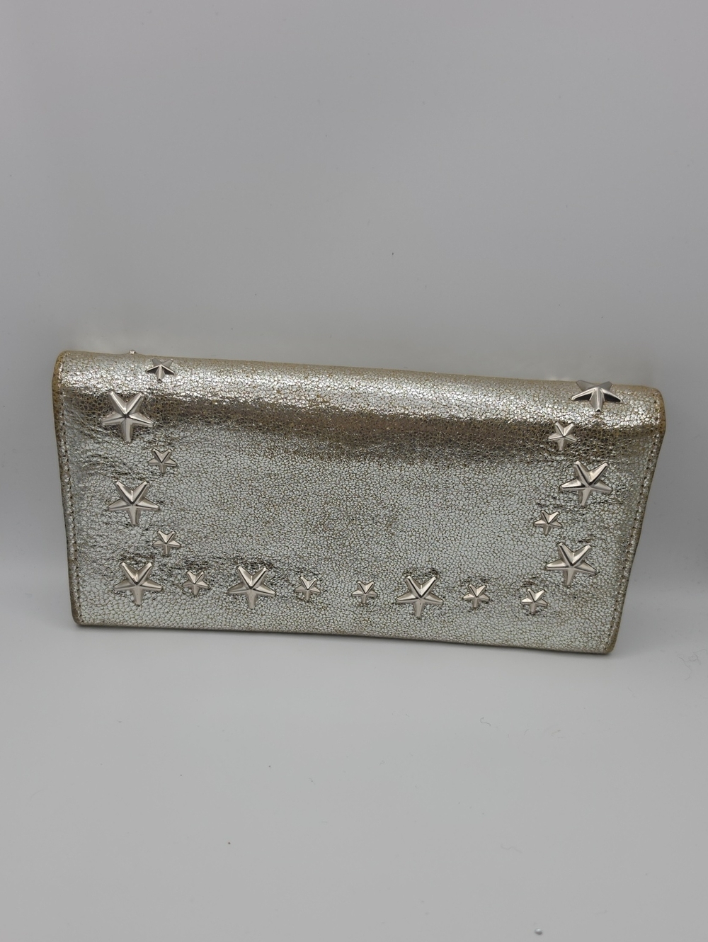 Jimmy Choo Star-Studded Silver Nino Metallic Silver Long Snap Wallet (EUC)🩶 - Picture 12 of 13
